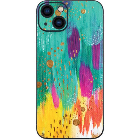 Turquoise Brush Stroke by Etta Vee iPhone Skins